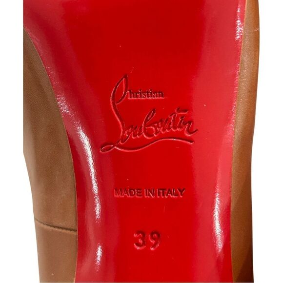 Christian Louboutin Very Prive 120 Peep-Toe  Heels Luggage Brown Size 39/9 - Picture 12 of 17